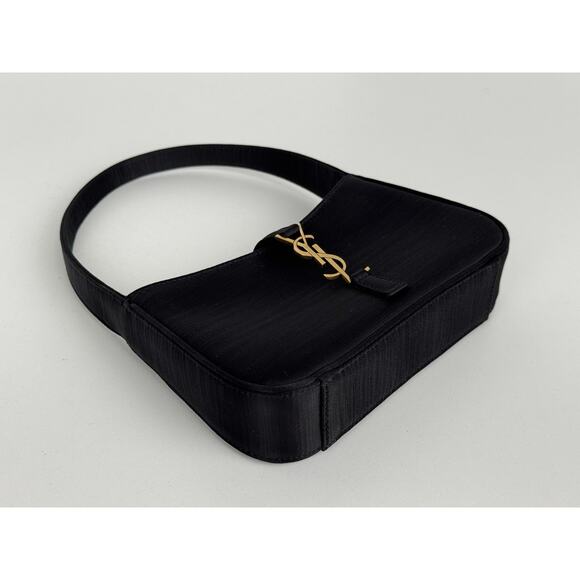 Saint Laurent Le 5 A 7 Mini Hobo Bag Black Satin - Picture 7 of 16